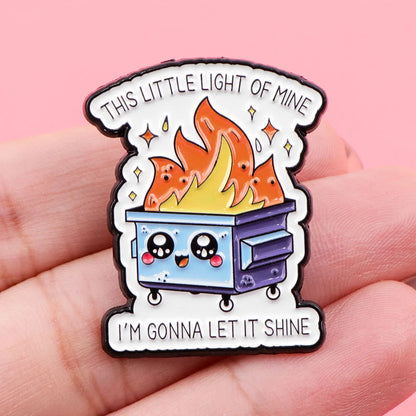 Dumpster Fire Enamel Pin Badge Funny Sarcastic Brooch Lapel Backpack Clothing Accessories