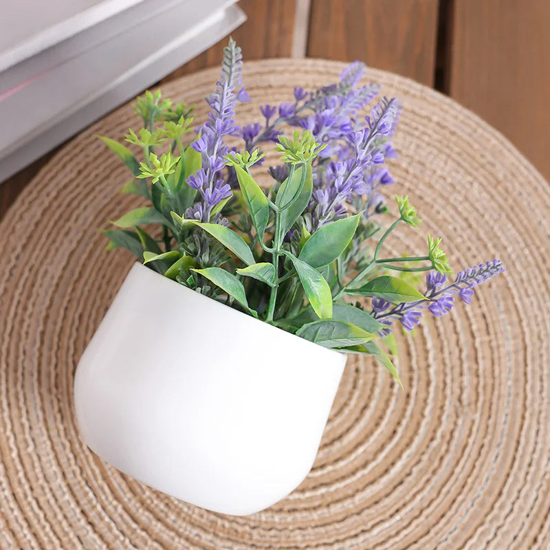 Artificial Lavender Potted Plant – Realistic Faux Flower for Home & Office Décor