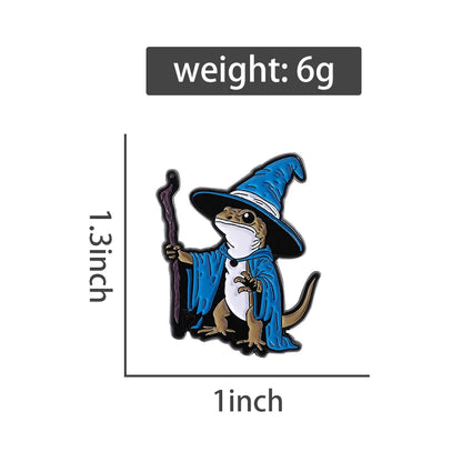 Wizard Lizard Enamel Pin Badge Cute Fantasy Funny Witch Hat