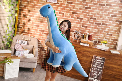 50cm or 80cm Long-Neck Dinosaur Plush Soft Toy – Pink, Green, Blue Brachiosaurus