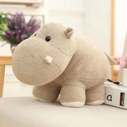Chubby Elephant or Hippo Plush – Grey or Brown, 20cm / 25cm / 35cm