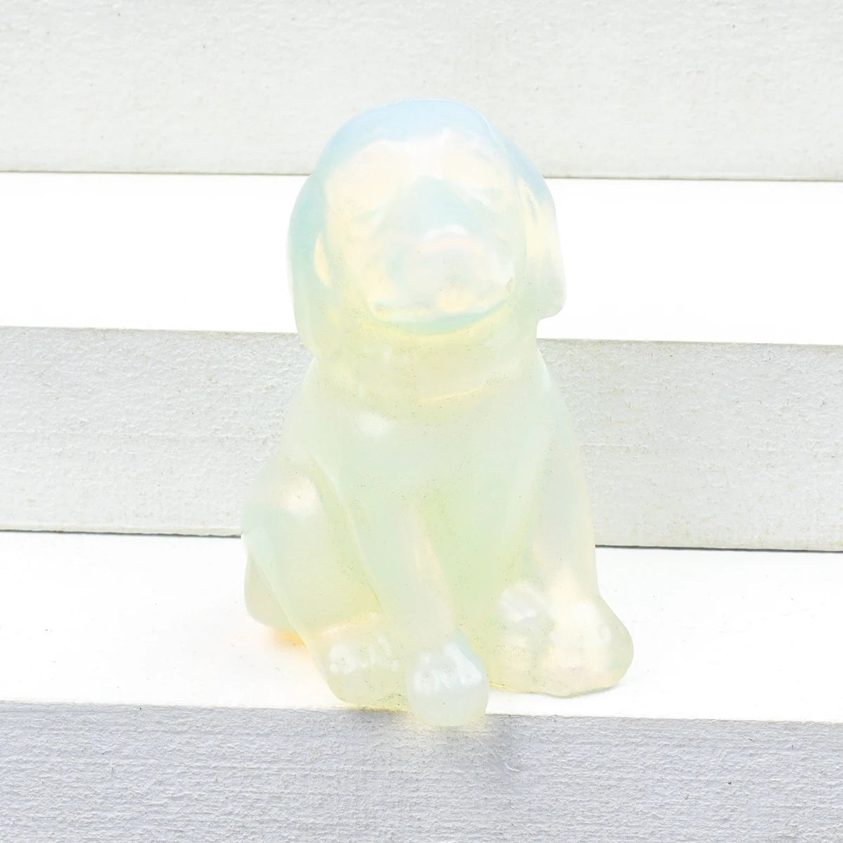 Crystal Dog Figurines – Hand-Carved Natural Stone Animal Dogs Figures for Chakra Energy Healing & Home Décor