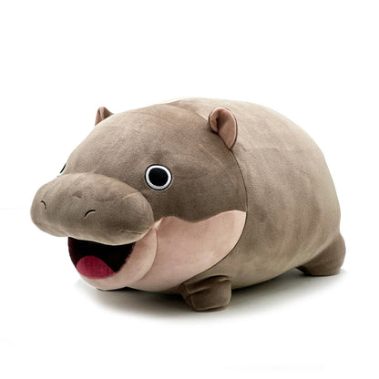 21cm/42cm Happy Fat Chubby Hippo Plush Soft Stuffed Toy Moo Deng Cute Cartoon Hippo