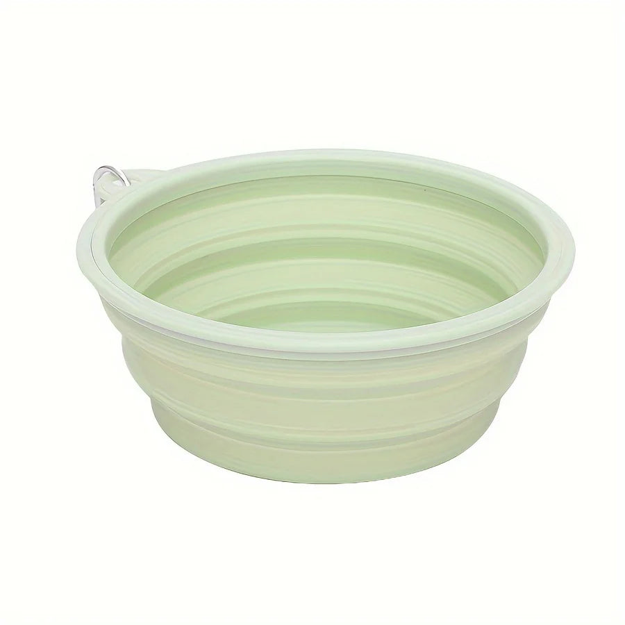 Portable Hanging Silicone Dog Pet Bowl – Foldable Travel Food & Water Bowl for Pets - Pastel Colours