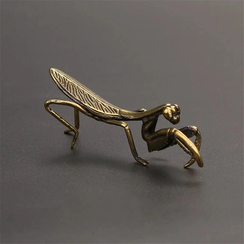 Vintage Copper Mantis Miniature – Decorative Tea Pet & Plant Pot Ornament