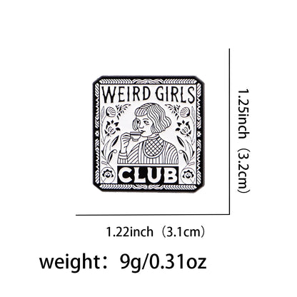 Weird Girls Club Funny Enamel Brooch Lapel Pin Badge Autism ADHD Neurodivergent