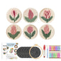 DIY Punch Needle Coaster Set Kit – Make 6 Flower Plant Design Coasters Multiple Design Choice Craft Embroidery