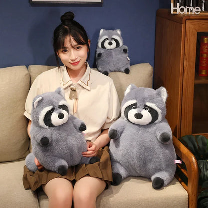 Large Grey Raccoon Plush Toy – Soft Stuffed Animal Pillow Toy (22cm, 35cm, 45cm) - Trash Panda Wildlife Plush