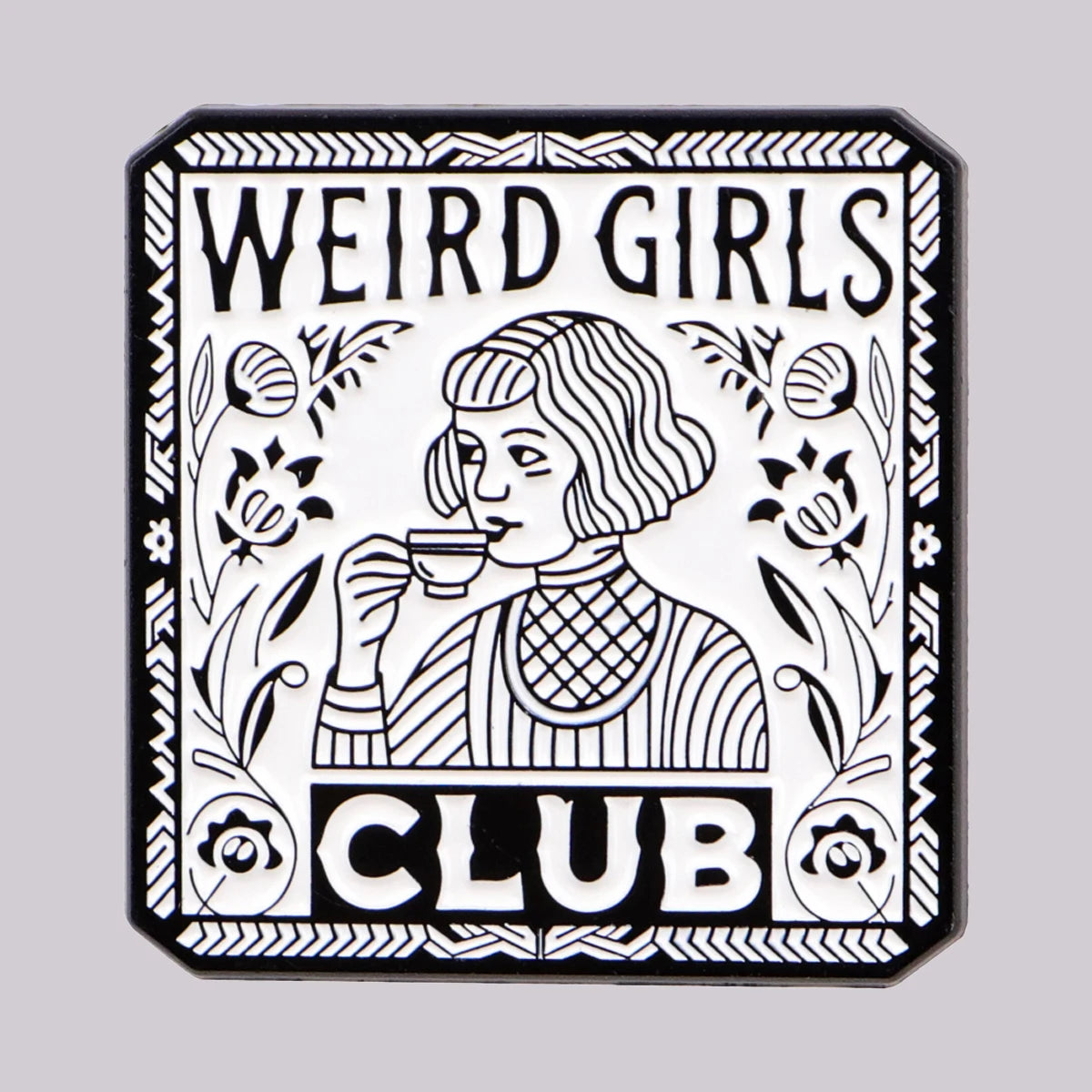 Weird Girls Club Funny Enamel Brooch Lapel Pin Badge Autism ADHD Neurodivergent