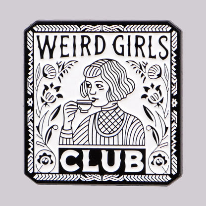 Weird Girls Club Funny Enamel Brooch Lapel Pin Badge Autism ADHD Neurodivergent