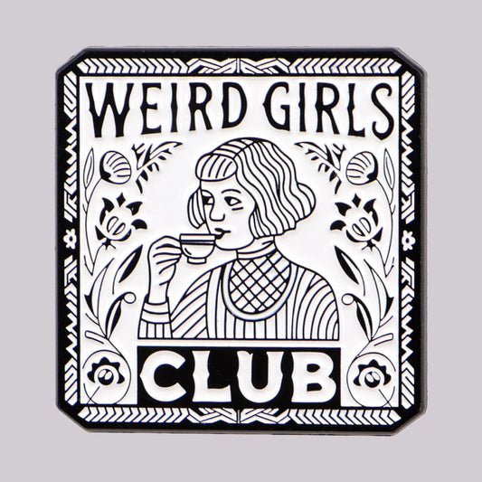 Weird Girls Club Funny Enamel Brooch Lapel Pin Badge Autism ADHD Neurodivergent