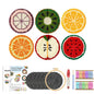 DIY Punch Needle Coaster Set Kits – Make 6 Fruit Design Coasters Multiple Design Choice Craft Embroidery