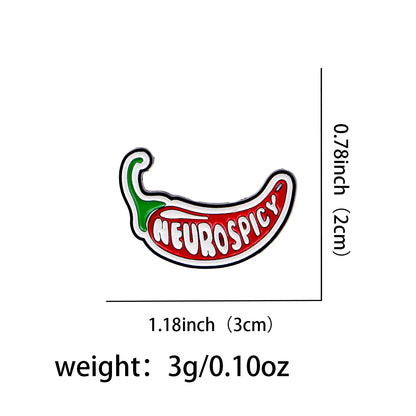 Neurospicy Funny Enamel Brooch Lapel Pin Badge Autism ADHD Neurodivergent