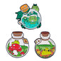 Frog In Glass Bottle Cute Enamel Brooch Lapel Pin Badge Novelty Gift