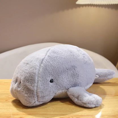 Large Manatee Plush Soft Toy – Sea Cow Cuddly Plush in 40cm or 50cm (Grey or White)