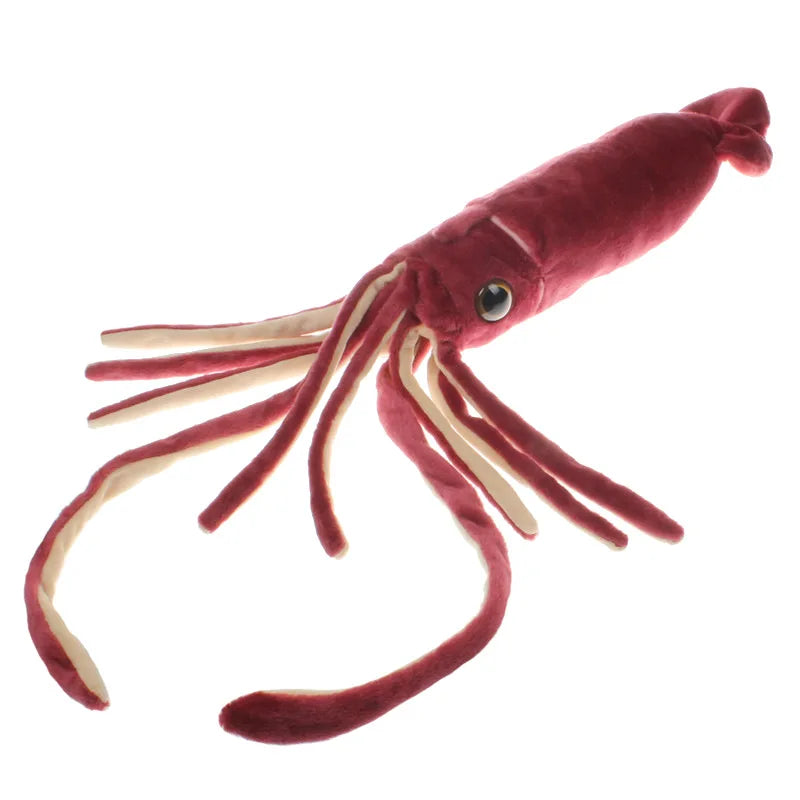75cm Giant Squid Plush Soft Toy – Wine Red Cartoon Sea Creature