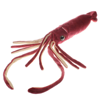 75cm Giant Squid Plush Soft Toy – Wine Red Cartoon Sea Creature