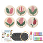 DIY Punch Needle Coaster Set Kit – Make 6 Flower Plant Design Coasters Multiple Design Choice Craft Embroidery