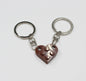 Couple Friends Heart-Shaped Keychain Keyring Set - Matching Design Gift