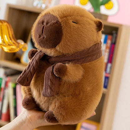23/35CM Cute Capybara Plush Toy with Scarf -  Autumn Winter Seasonal