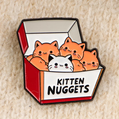Kitten Nuggets Cute Funny Cat Enamel Brooch Lapel Pin Badge Novelty Gift