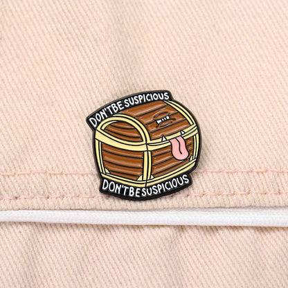 D&D Mimic Chest Enamel Pin Badge Don't Be Suspicious Cosplay Game Souvenir Brooch Bag Lapel