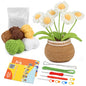 DIY Crochet Flower Plant Pot Kit – Sunflowers Tulips Daisies Designs, Beginners Set