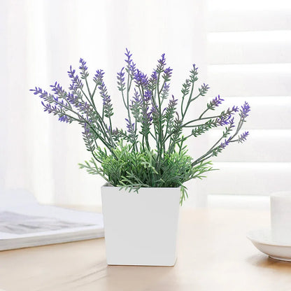 Artificial Lavender Potted Plant – Realistic Faux Flower for Home & Office Décor