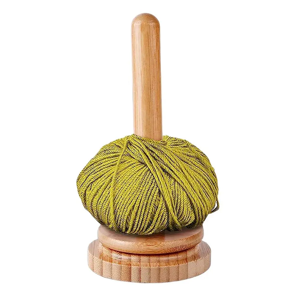 Wooden Yarn/Wool Holder – Rotating Ball Dispenser Stand, Knitting & Crochet Tool