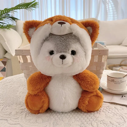 20cm/30cm Husky Plush Soft Toy in Pig Koala Dinosaur Fox Disguise