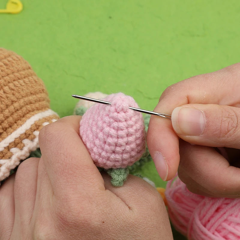 DIY Crochet Flower Plant Pot Kit – Sunflowers Tulips Daisies Designs, Beginners Set