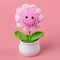 Crochet Knitted Artificial Flower Plant in Pot - Hand Woven Potted Desk Desktop Home Decor Gift Ornament