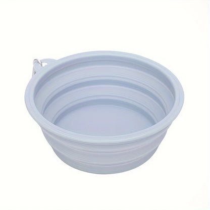 Portable Hanging Silicone Dog Pet Bowl – Foldable Travel Food & Water Bowl for Pets - Pastel Colours