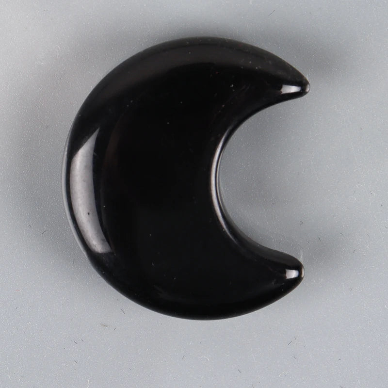 Crystal Mini Crescent Moon Ornament  – Hand-Carved Natural Stones for Chakra Energy Healing & Home Décor