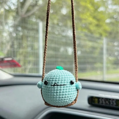 Cute Crochet Knitted Animal Swing Hanging Decoration for Car Home Bag Charm Gift