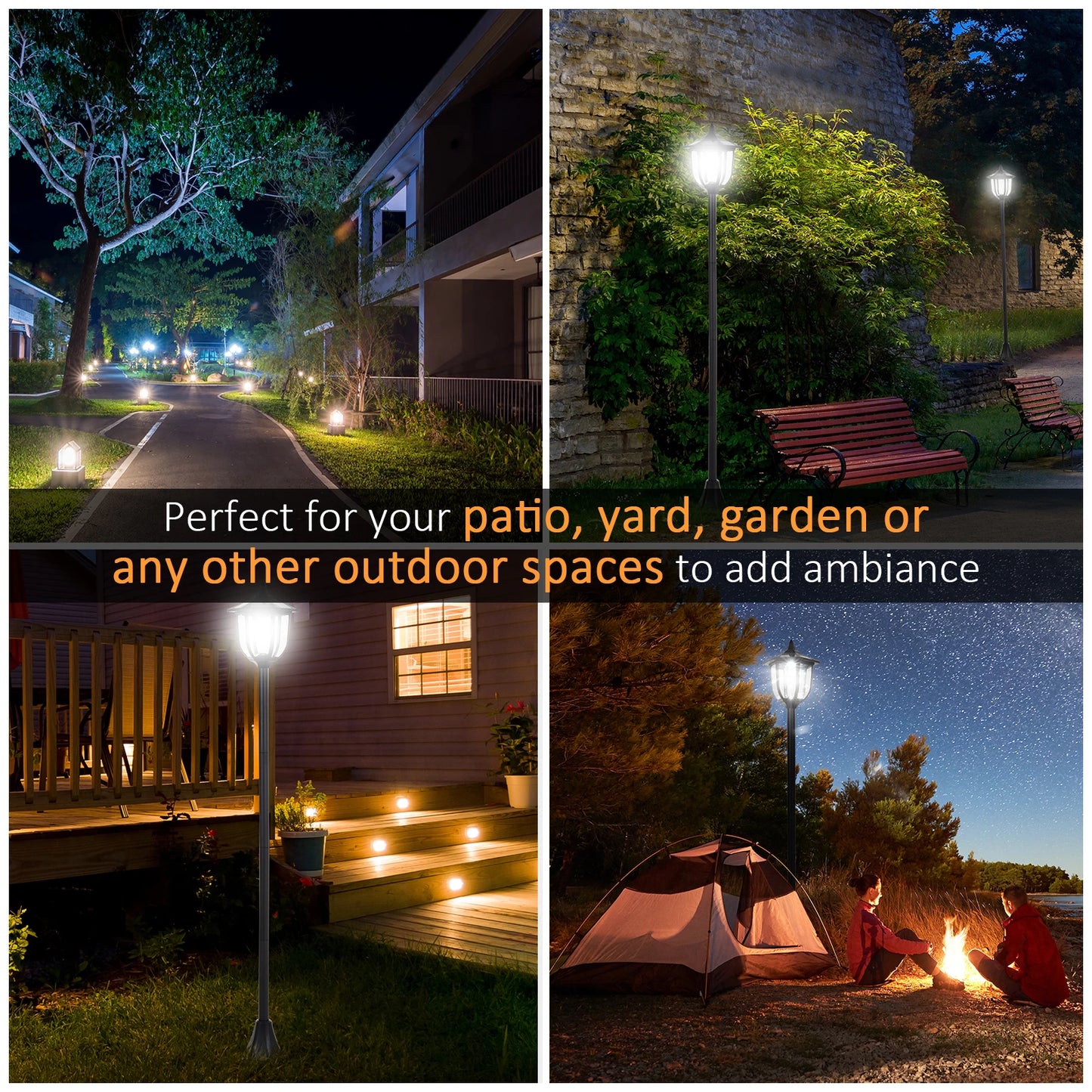 Tall 1.77m Outdoor Solar Light Garden Post Lamp Lamppost LED Bollard 6ft Lantern with Sensor – Weatherproof Pathway Light