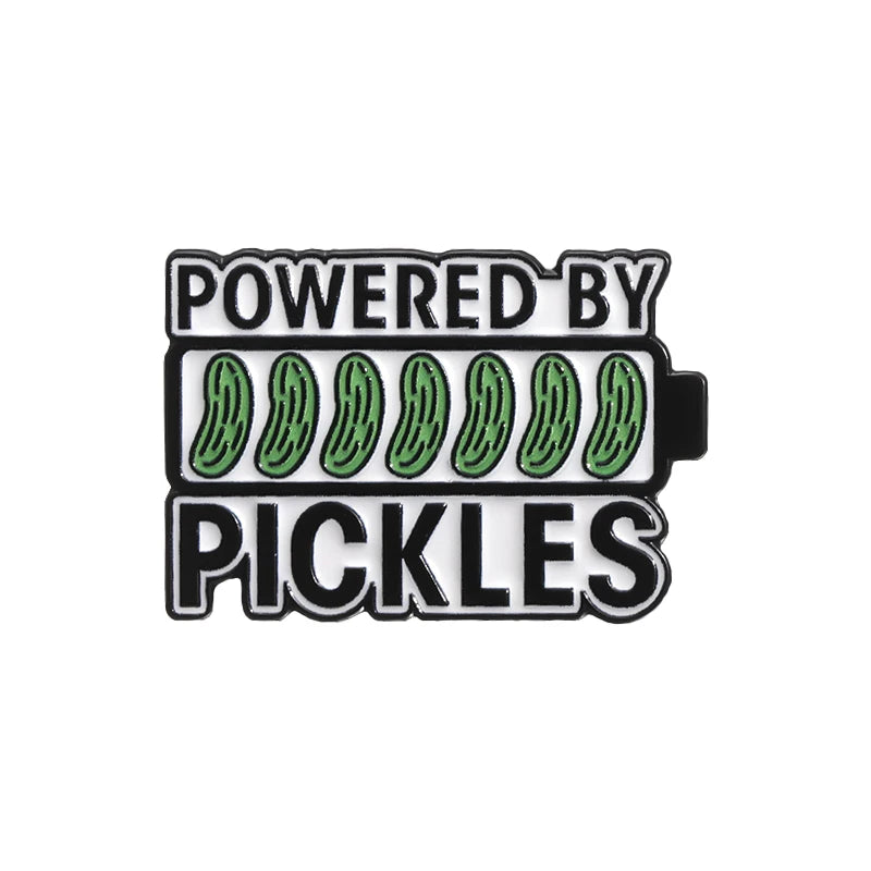 Pickles Lover Enamel Pin Badge Funny Cartoon Pickle Jar Brooches Lapel Bag Badge