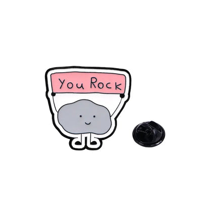 You Rock Cute Cartoon Enamel Brooch Lapel Pin Badge Bag Clothing Hat Accessory Gift