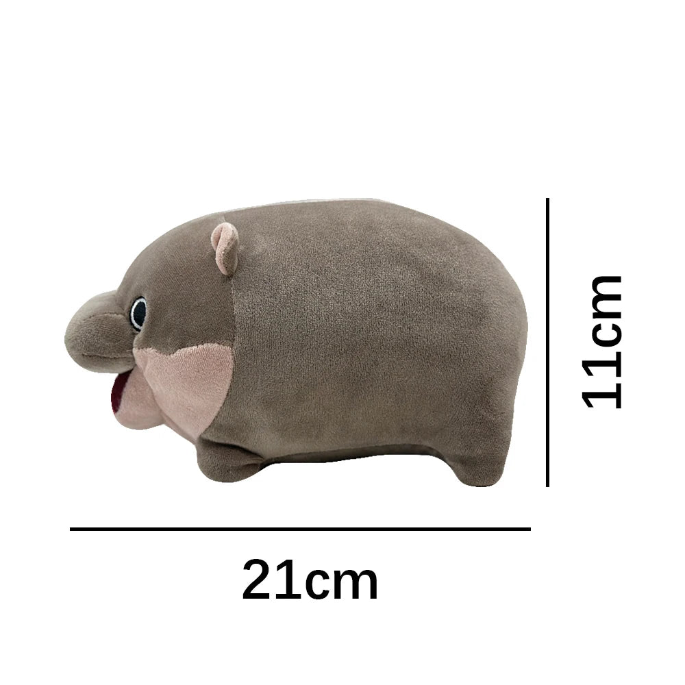 21cm/42cm Happy Fat Chubby Hippo Plush Soft Stuffed Toy Moo Deng Cute Cartoon Hippo