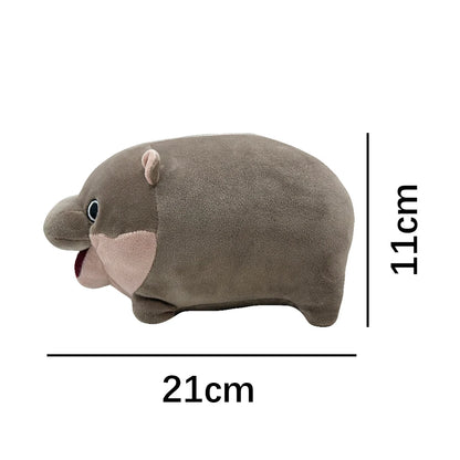 21cm/42cm Happy Fat Chubby Hippo Plush Soft Stuffed Toy Moo Deng Cute Cartoon Hippo