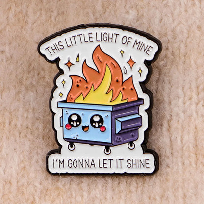 Dumpster Fire Enamel Pin Badge Funny Sarcastic Brooch Lapel Backpack Clothing Accessories