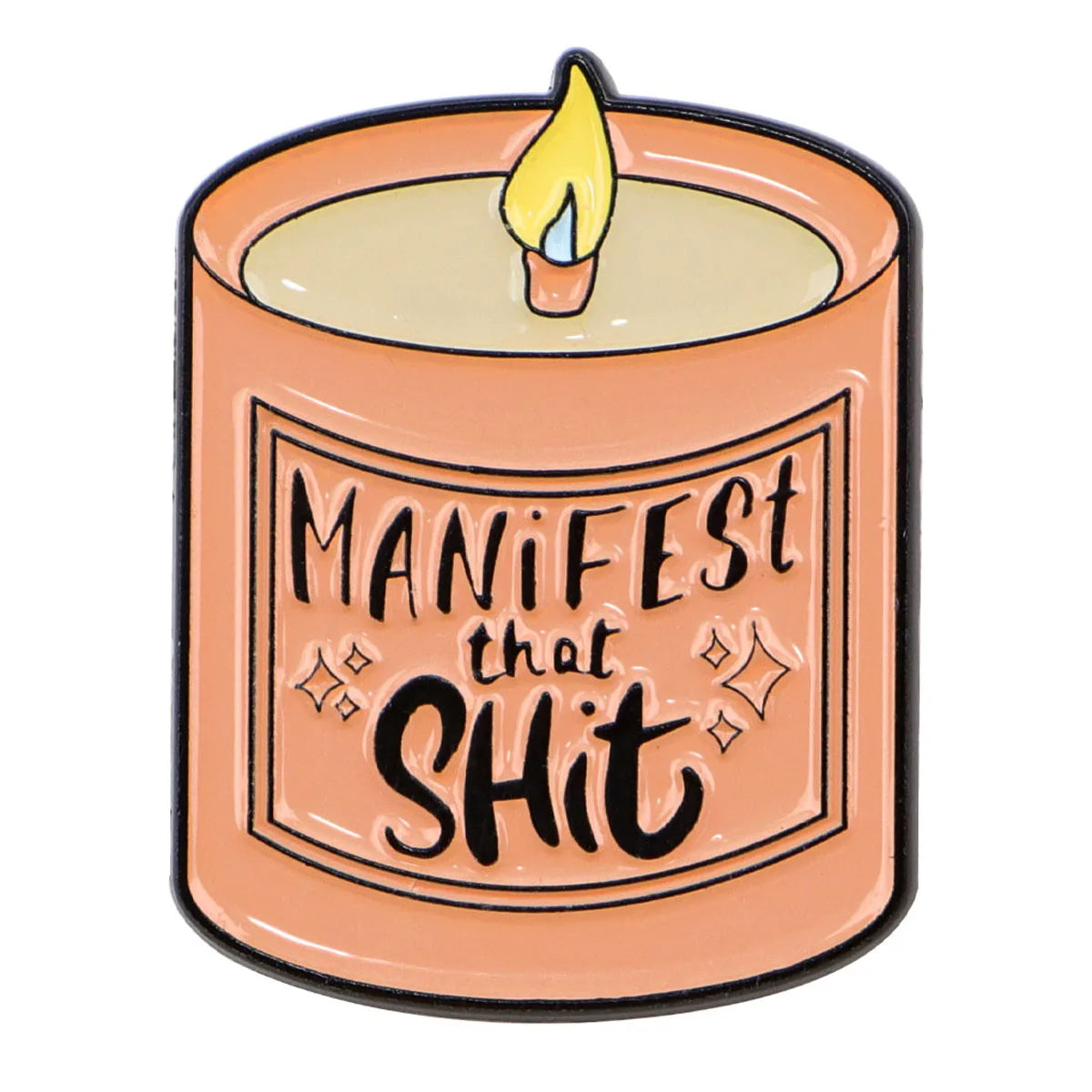 Motivational Manifestation Candle Funny Enamel Brooch Lapel Pin Badge  Gift Manifest