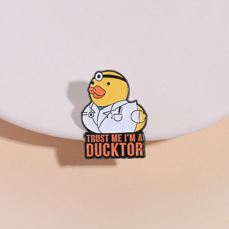 Funny Doctor Nurse Veterinarian Duck Dog Rat Enamel Brooch Lapel Pin Badge Novelty Gift