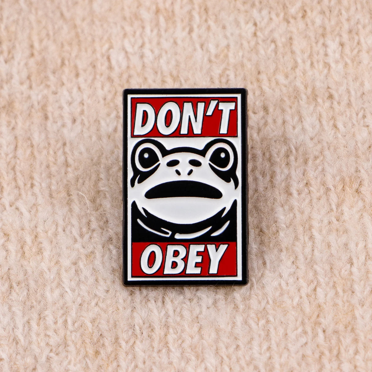 Don’t Obey Protest Statement Frog Enamel Pin Badge Cartoon Brooch Lapel Backpack Clothing Accessories