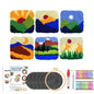 DIY Punch Needle Coaster Set Kit – Make 6 Scenery Landscape Design Coasters Multiple Design Choice Craft Embroidery