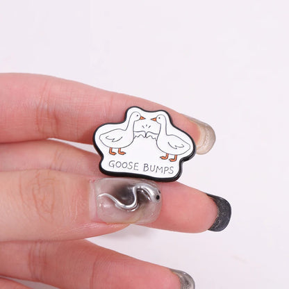 Goose Bumps Geese Enamel Pin Badge Cute Funny Duck Cartoon Animal Brooch Backpack Hat Lapel Accessories