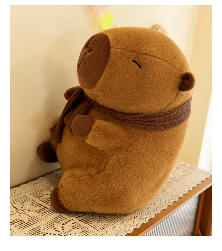 23/35CM Cute Capybara Plush Toy with Scarf -  Autumn Winter Seasonal