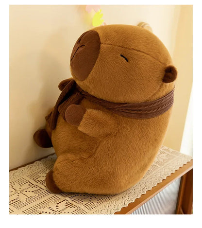 23/35CM Cute Capybara Plush Toy with Scarf -  Autumn Winter Seasonal