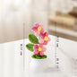 Crochet Knitted Artificial Flower Plant in Pot - Hand Woven Potted Desk Desktop Home Decor Gift Ornament