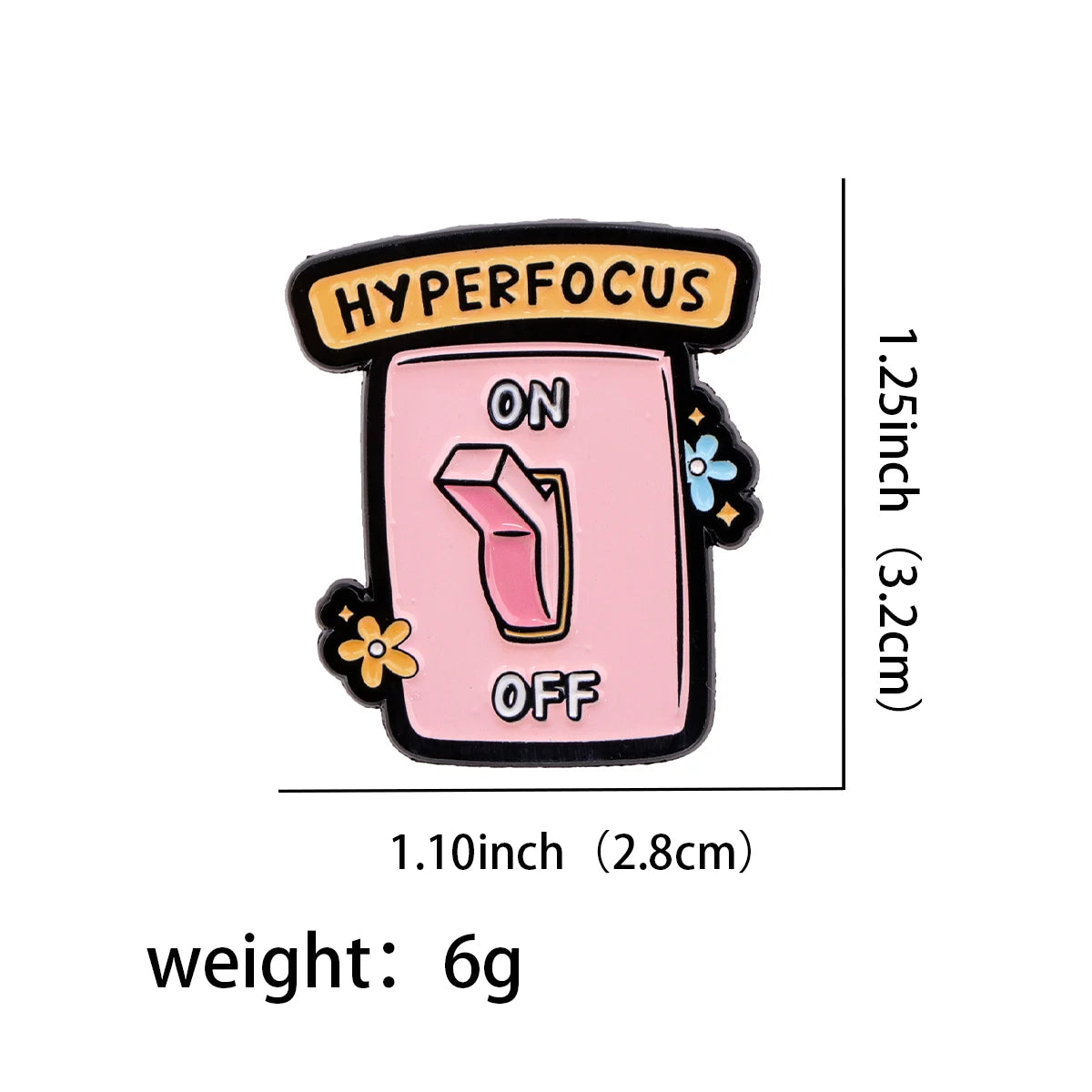 Funny ADHD Enamel Pin Badge Hyperfocus Switch Please Repeat Neurodivergent